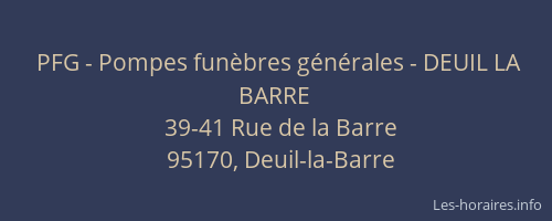 PFG - Pompes funèbres générales - DEUIL LA BARRE