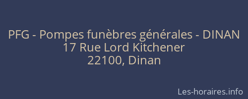 PFG - Pompes funèbres générales - DINAN