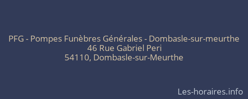 PFG - Pompes Funèbres Générales - Dombasle-sur-meurthe
