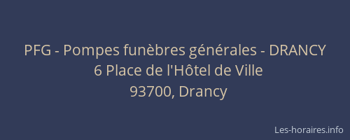PFG - Pompes funèbres générales - DRANCY