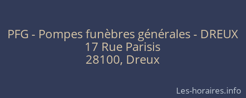 PFG - Pompes funèbres générales - DREUX