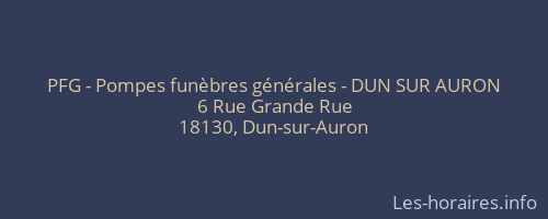 PFG - Pompes funèbres générales - DUN SUR AURON
