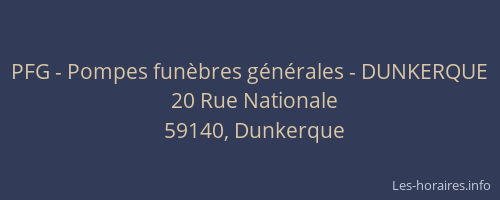 PFG - Pompes funèbres générales - DUNKERQUE
