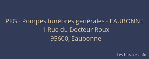 PFG - Pompes funèbres générales - EAUBONNE