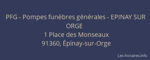 PFG - Pompes funèbres générales - EPINAY SUR ORGE