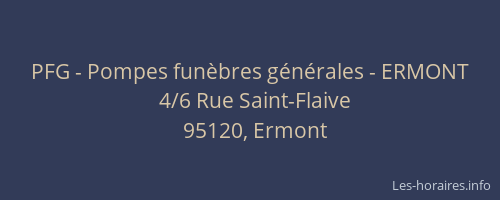 PFG - Pompes funèbres générales - ERMONT