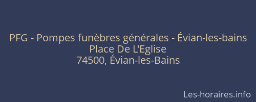 PFG - Pompes funèbres générales - Évian-les-bains