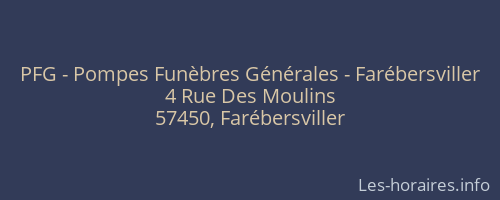PFG - Pompes Funèbres Générales - Farébersviller