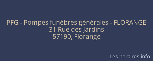 PFG - Pompes funèbres générales - FLORANGE