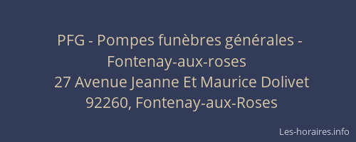 PFG - Pompes funèbres générales - Fontenay-aux-roses