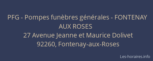 PFG - Pompes funèbres générales - FONTENAY AUX ROSES