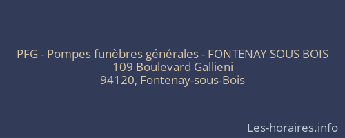 PFG - Pompes funèbres générales - FONTENAY SOUS BOIS
