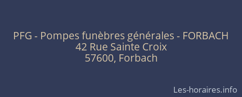 PFG - Pompes funèbres générales - FORBACH