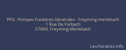 PFG - Pompes Funèbres Générales - Freyming-merlebach