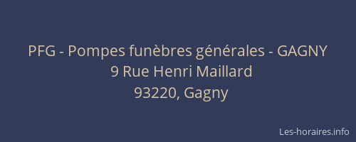 PFG - Pompes funèbres générales - GAGNY