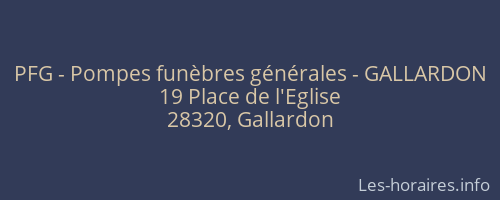 PFG - Pompes funèbres générales - GALLARDON