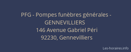 PFG - Pompes funèbres générales - GENNEVILLIERS