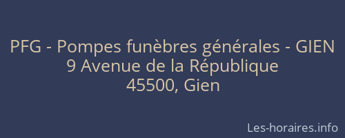 PFG - Pompes funèbres générales - GIEN