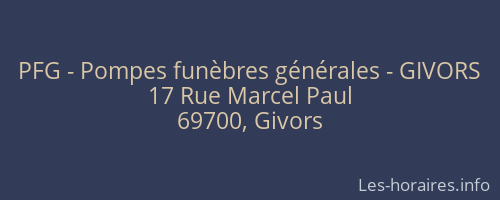 PFG - Pompes funèbres générales - GIVORS