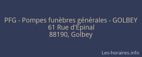 PFG - Pompes funèbres générales - GOLBEY