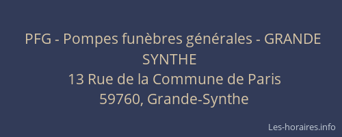 PFG - Pompes funèbres générales - GRANDE SYNTHE