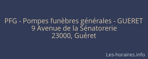 PFG - Pompes funèbres générales - GUERET
