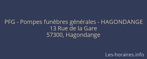 PFG - Pompes funèbres générales - HAGONDANGE