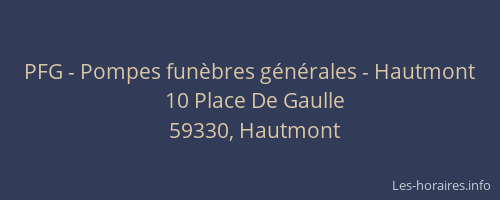PFG - Pompes funèbres générales - Hautmont