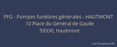 PFG - Pompes funèbres générales - HAUTMONT