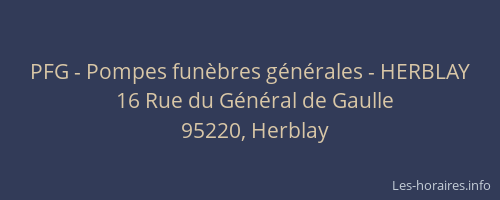 PFG - Pompes funèbres générales - HERBLAY