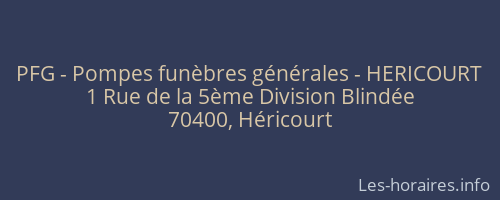 PFG - Pompes funèbres générales - HERICOURT