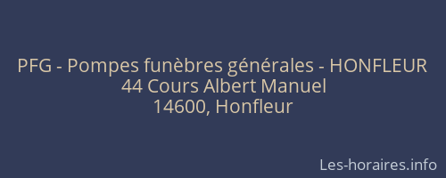 PFG - Pompes funèbres générales - HONFLEUR