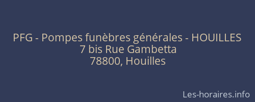 PFG - Pompes funèbres générales - HOUILLES
