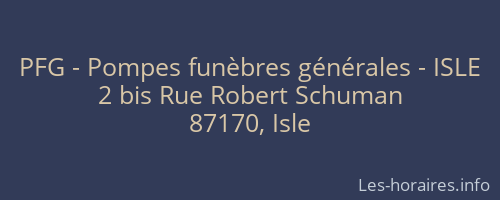 PFG - Pompes funèbres générales - ISLE
