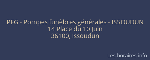 PFG - Pompes funèbres générales - ISSOUDUN