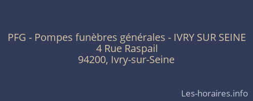 PFG - Pompes funèbres générales - IVRY SUR SEINE