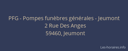 PFG - Pompes funèbres générales - Jeumont