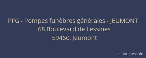 PFG - Pompes funèbres générales - JEUMONT