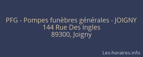 PFG - Pompes funèbres générales - JOIGNY