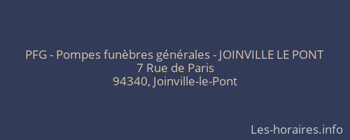 PFG - Pompes funèbres générales - JOINVILLE LE PONT