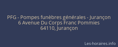 PFG - Pompes funèbres générales - Jurançon