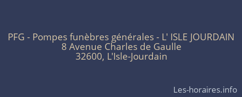 PFG - Pompes funèbres générales - L' ISLE JOURDAIN