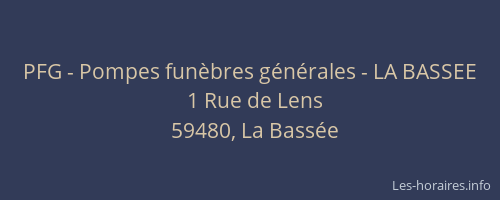 PFG - Pompes funèbres générales - LA BASSEE