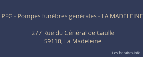 PFG - Pompes funèbres générales - LA MADELEINE