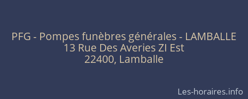 PFG - Pompes funèbres générales - LAMBALLE