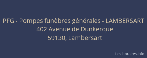 PFG - Pompes funèbres générales - LAMBERSART