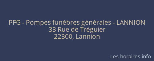 PFG - Pompes funèbres générales - LANNION
