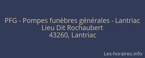 PFG - Pompes funèbres générales - Lantriac