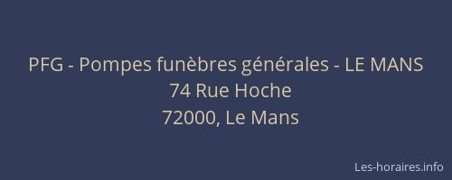 PFG - Pompes funèbres générales - LE MANS