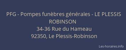 PFG - Pompes funèbres générales - LE PLESSIS ROBINSON